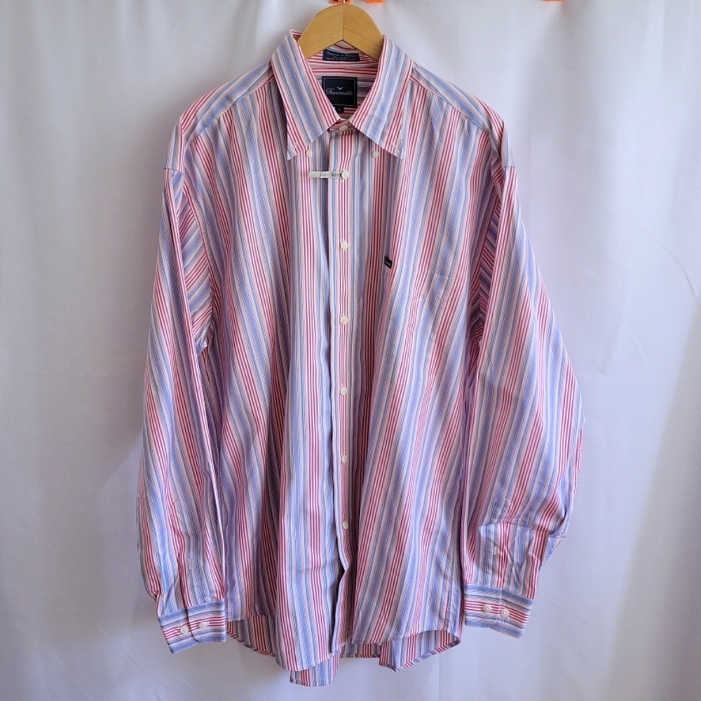 FACONNABLE Men's Cotton Striped Long Sleeve Button-Up Shirt